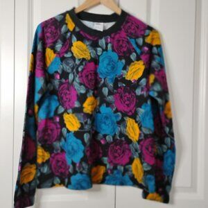 Nike Women's Black Y2K Flower Floral All Over Print Pullover Sweatshirt Size S